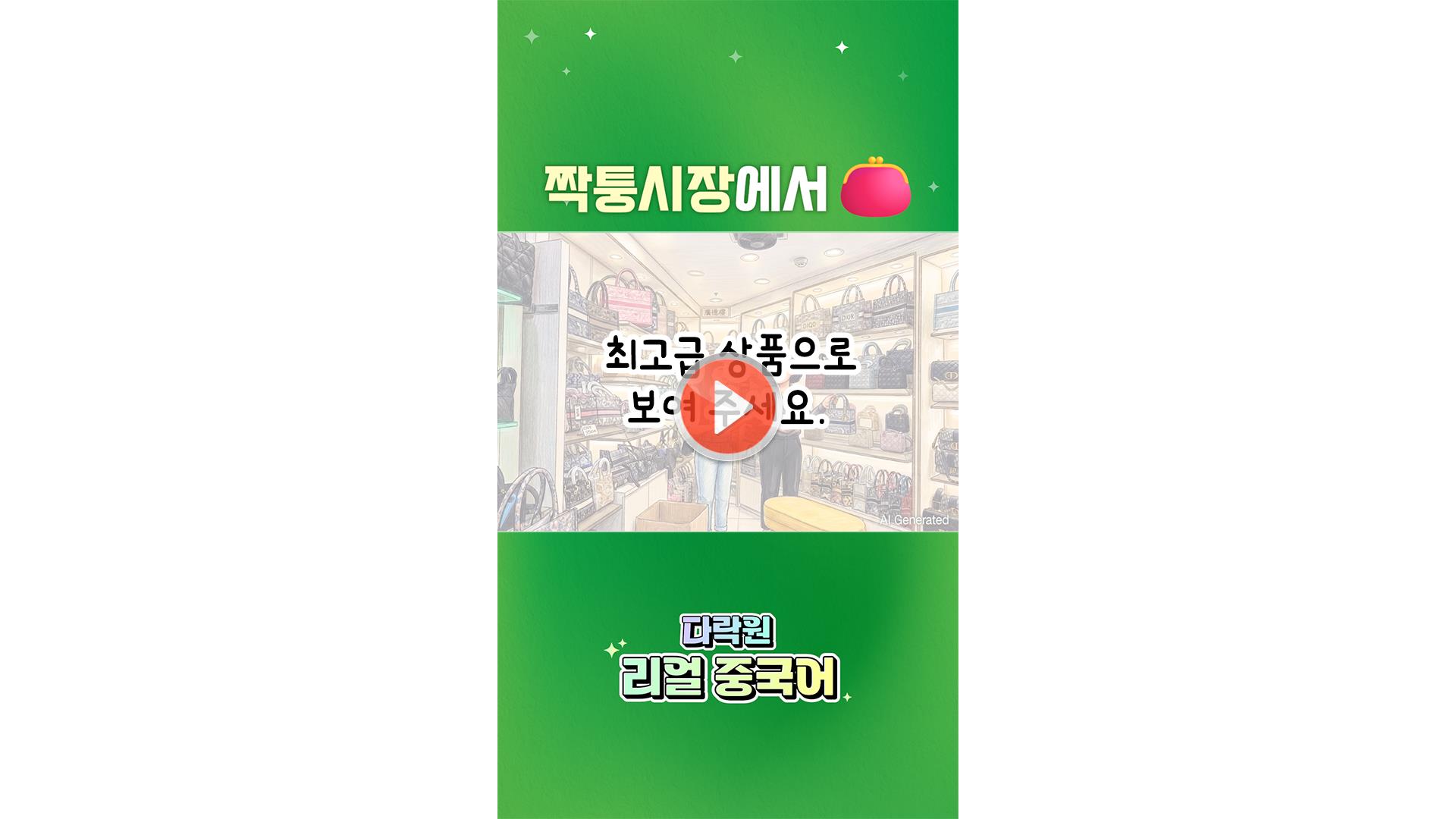 [AI 중국어 한마디]<br>짝퉁시장에서